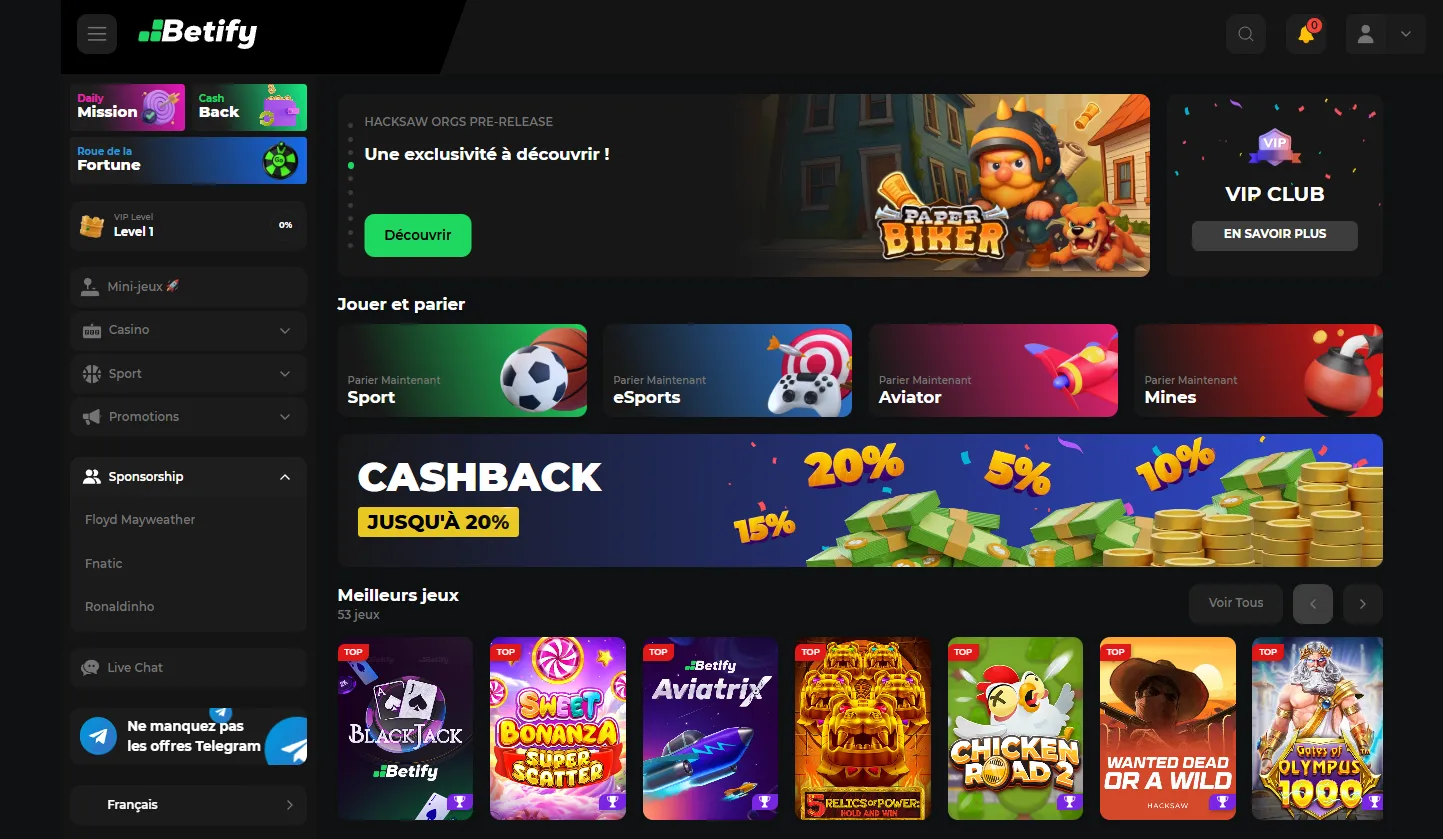 Betify Bonus : Détails des promotions